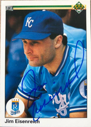 Jim Eisenreich Signed 1990 Upper Deck Baseball Card - Kansas City Royals