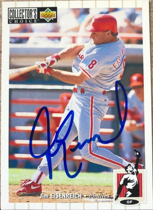 Jim Eisenreich Signed 1994 Collector's Choice Baseball Card - Philadelphia Phillies