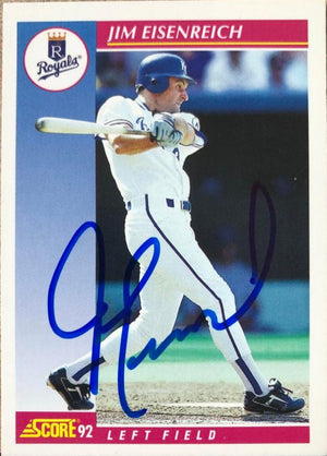 Jim Eisenreich Signed 1992 Score Baseball Card - Kansas City Royals