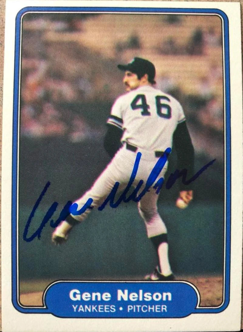 Gene Nelson Signed 1982 Fleer Baseball Card - New York Yankees #45