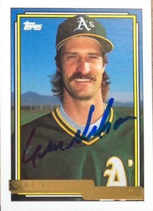 Gene Nelson Signed 1992 Topps Gold Baseball Card - Oakland A's #62