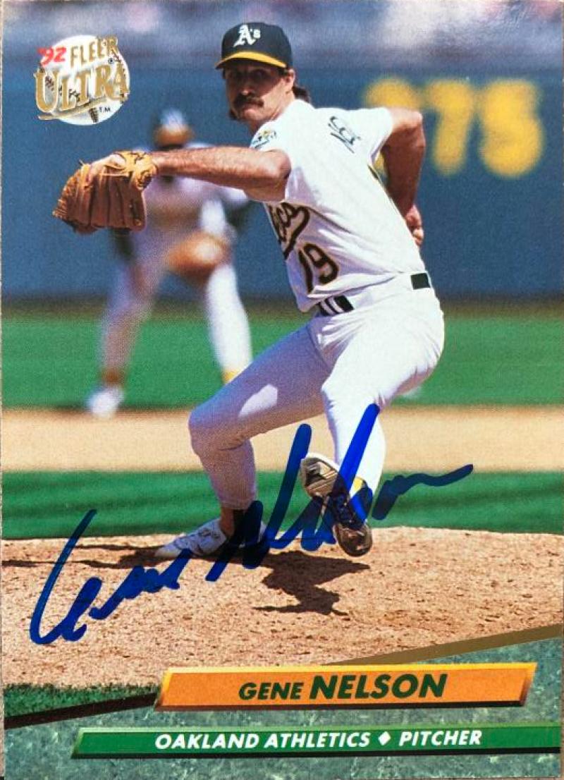 Gene Nelson Signed 1992 Fleer Ultra Baseball Card - Oakland A's #426