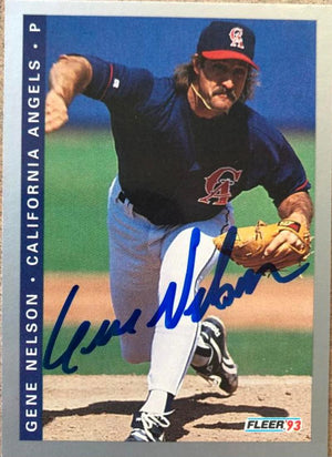Gene Nelson Signed 1993 Fleer Final Edition Baseball Card - California Angels #F-186