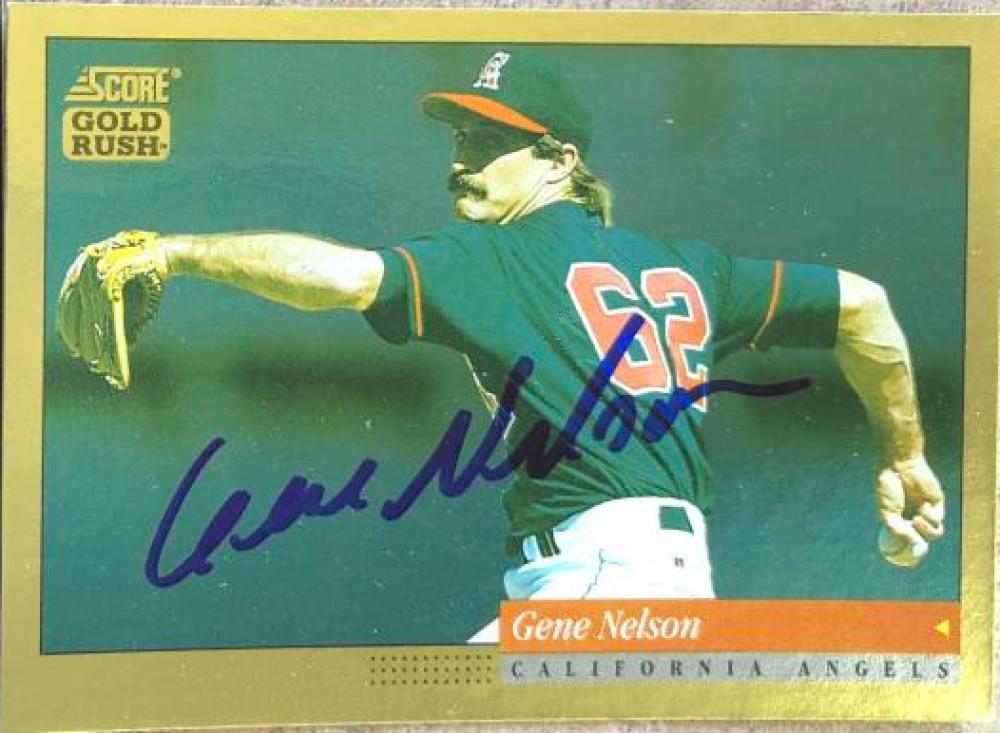 Gene Nelson Signed 1994 Score Gold Rush Baseball Card - California Angels #274