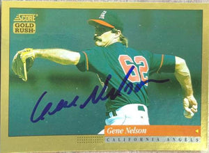 Gene Nelson Signed 1994 Score Gold Rush Baseball Card - California Angels #274