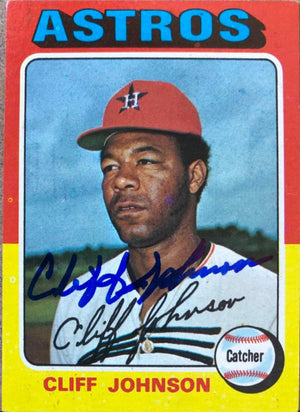 Cliff Johnson Signed 1975 Topps Baseball Card - Houston Astros