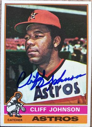 クリフ・ジョンソン サイン入り 1976 Topps ベースボールカード - ヒューストン・アストロズ