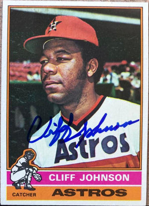 Cliff Johnson Signed 1976 Topps Baseball Card - Houston Astros