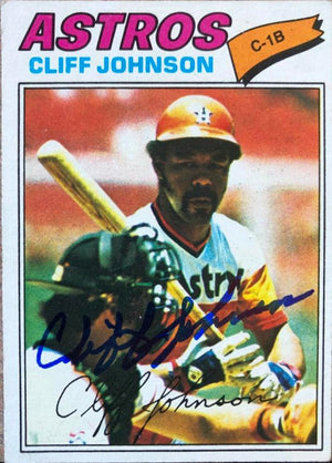 Cliff Johnson Signed 1977 Topps Baseball Card - Houston Astros
