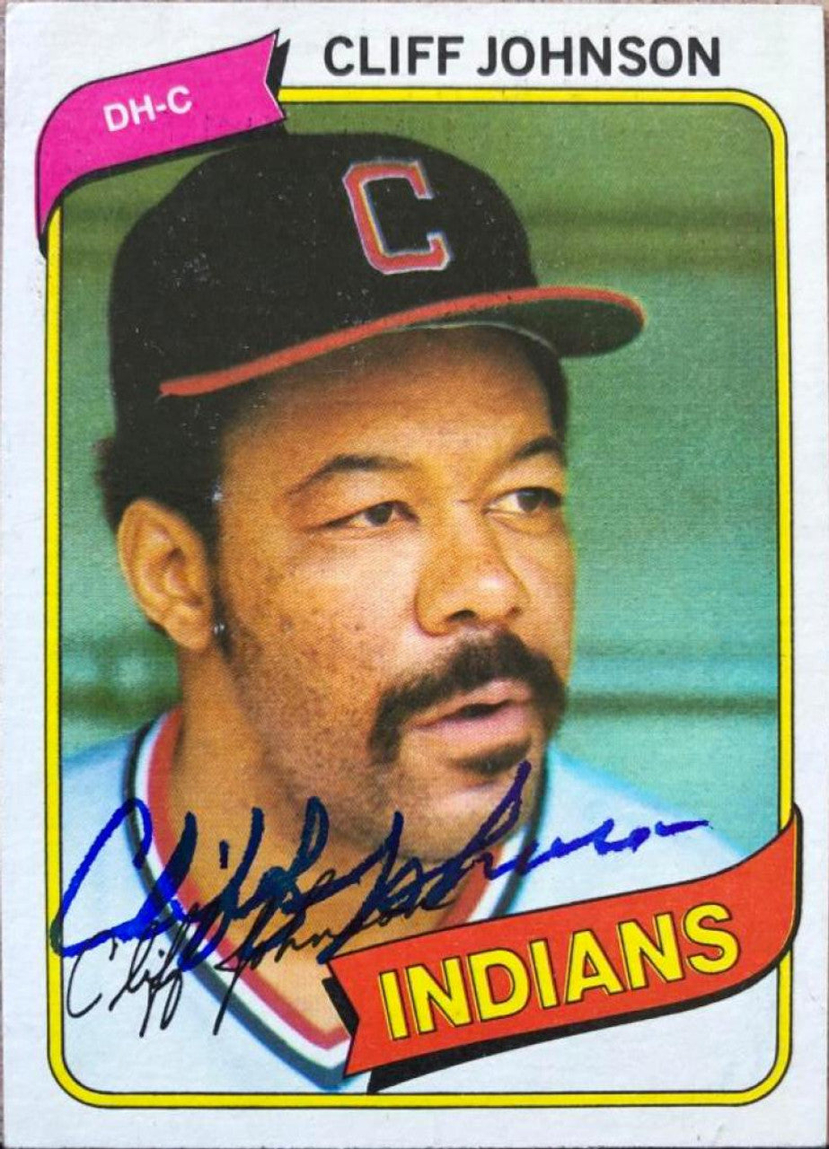 Cliff Johnson Signed 1980 Topps Baseball Card - Cleveland Indians