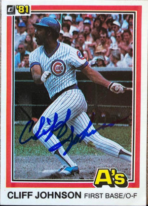 Cliff Johnson Signed 1981 Donruss Baseball Card - Chicago Cubs