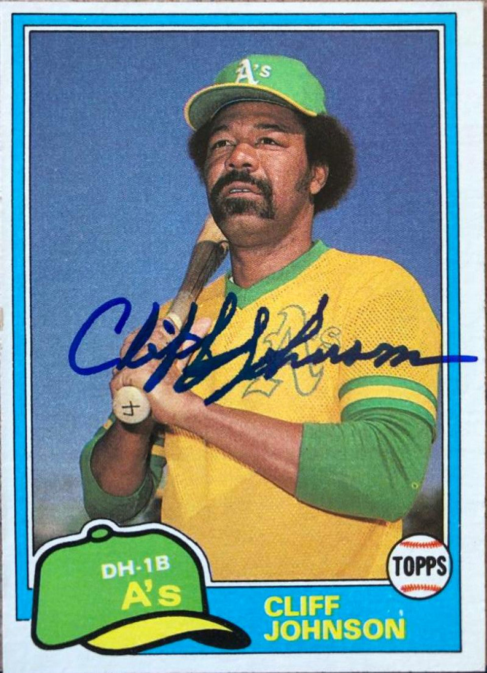 Cliff Johnson Signed 1981 Topps Traded Baseball Card - Oakland A's