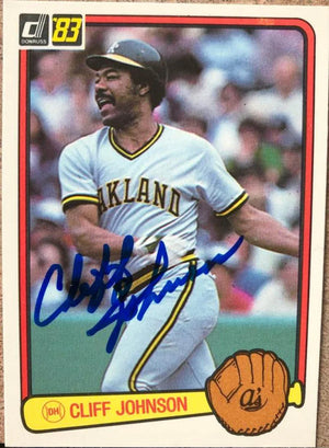 Cliff Johnson Signed 1983 Donruss Baseball Card - Oakland A's