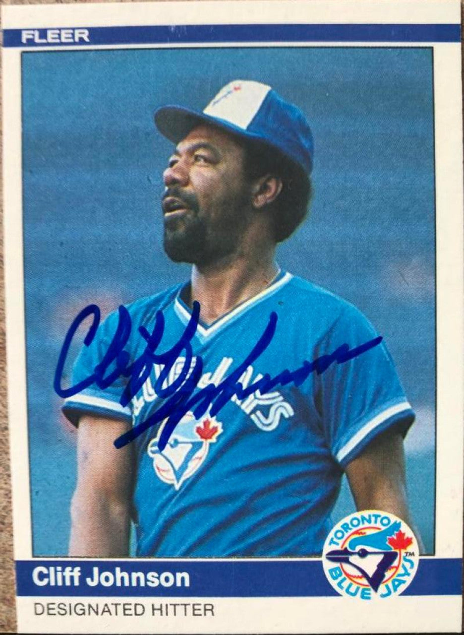 Cliff Johnson Signed 1984 Fleer Baseball Card - Toronto Blue Jays