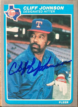 Cliff Johnson Signed 1985 Fleer Update Baseball Card - Texas Rangers