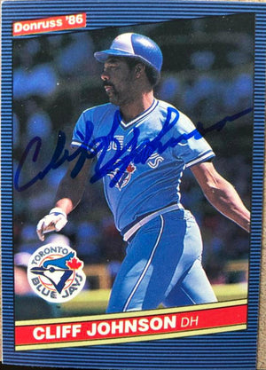 Cliff Johnson Signed 1986 Donruss Baseball Card - Toronto Blue Jays