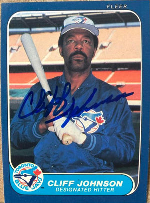 Cliff Johnson Signed 1986 Fleer Baseball Card - Toronto Blue Jays