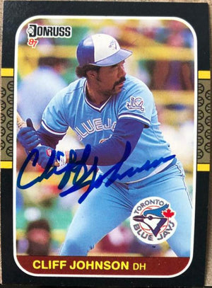 Cliff Johnson Signed 1987 Donruss Baseball Card - Toronto Blue Jays