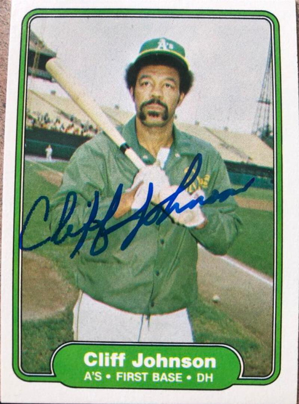 Cliff Johnson Signed 1982 Fleer Baseball Card - Oakland A's