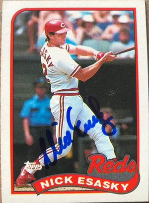 Nick Esasky Signed 1989 Topps Baseball Card - Cincinnati Reds