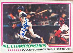 Davey Lopes Signed 1978 Topps Baseball Card - Los Angeles Dodgers #412