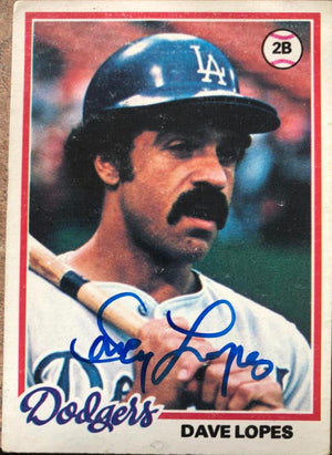 Davey Lopes Signed 1978 Topps Baseball Card - Los Angeles Dodgers #440
