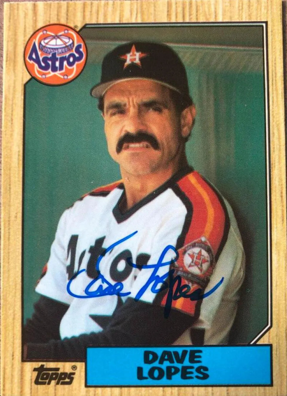 Davey Lopes Signed 1987 Topps Tiffany Baseball Card - Houston Astros