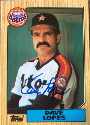 Davey Lopes Signed 1987 Topps Tiffany Baseball Card - Houston Astros
