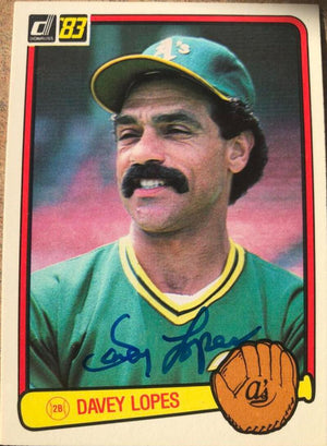 Davey Lopes Signed 1983 Donruss Baseball Card - Oakland A's