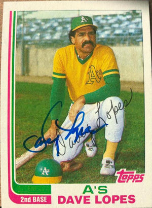 Davey Lopes Signed 1982 Topps Traded Baseball Card - Oakland A's