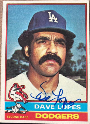 Davey Lopes Signed 1976 Topps Baseball Card - Los Angeles Dodgers