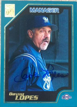 Davey Lopes Signed 2001 Topps Baseball Card - Milwaukee Brewers