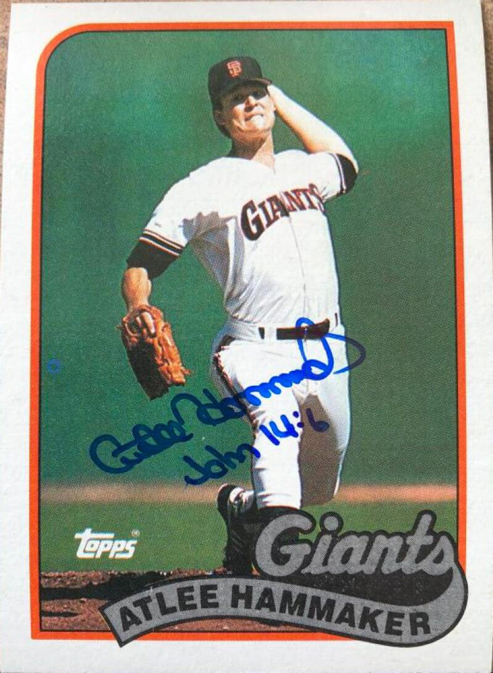 Atlee Hammaker Signed 1989 Topps Baseball Card - San Francisco Giants
