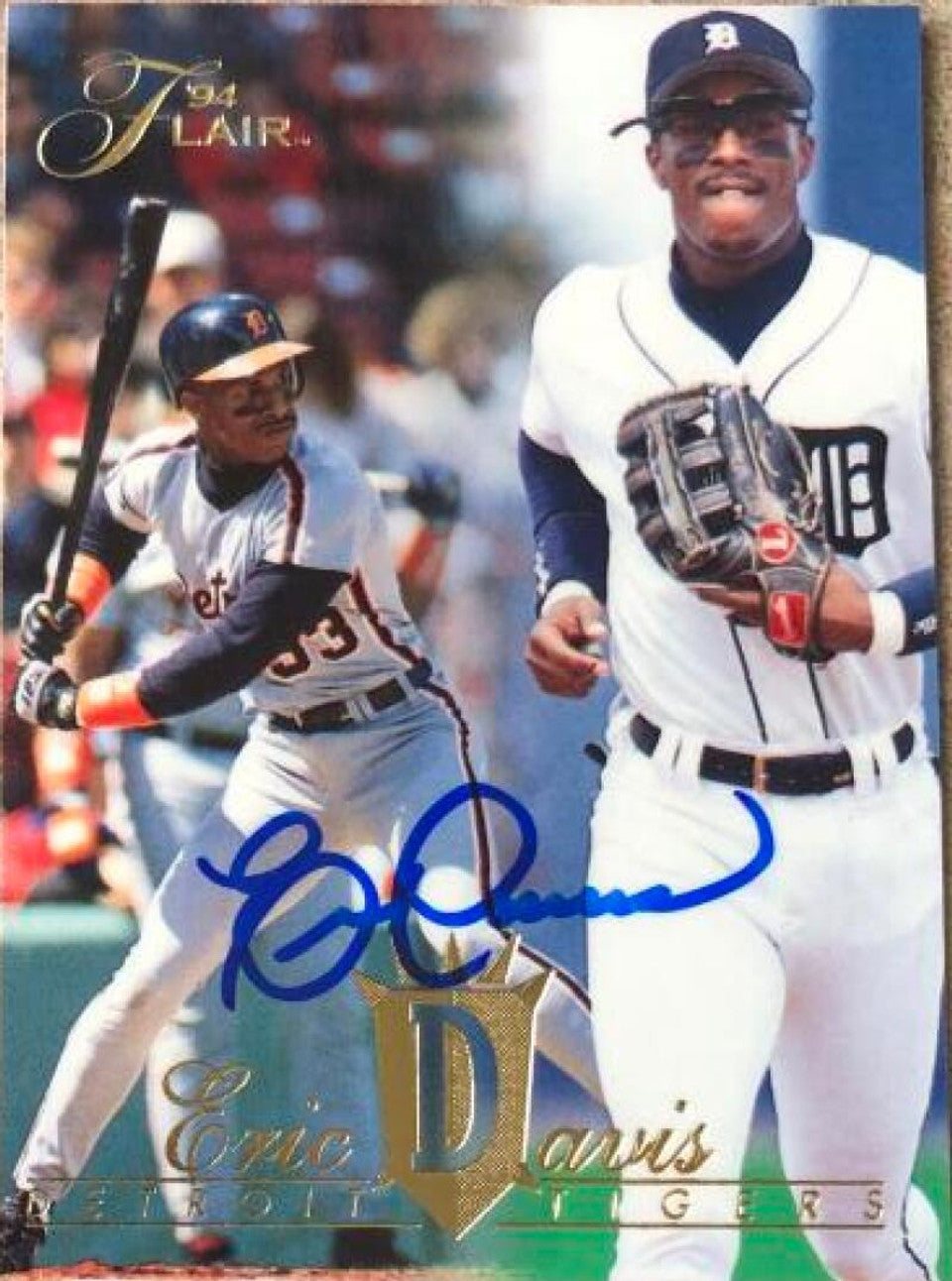 Eric Davis Signed 1994 Flair Baseball Card - Detroit Tigers #46