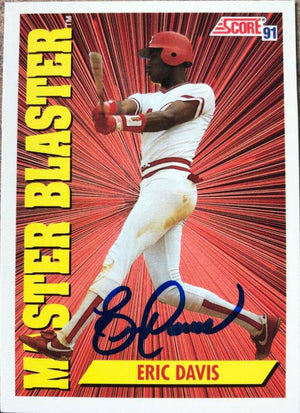 Eric Davis Signed 1991 Score Baseball Card - Cincinnati Reds #403