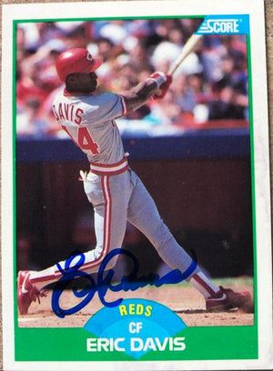 Eric Davis Signed 1989 Score Baseball Card - Cincinnati Reds #109