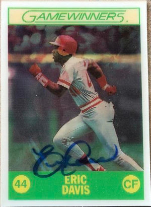 Eric Davis Signed 1988 Sportflics Gamewinners Baseball Card - Cincinnati Reds #5