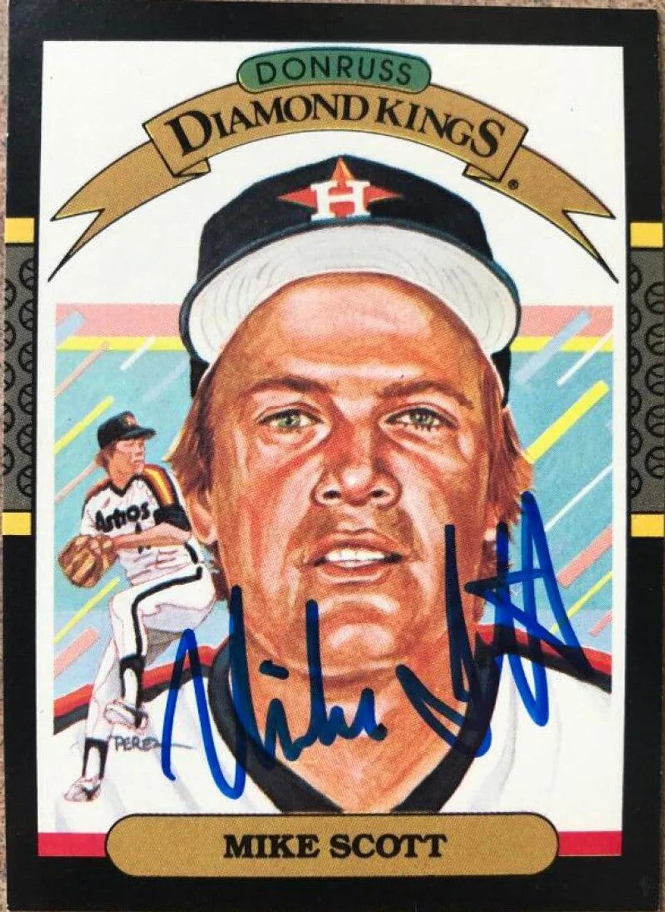 Mike Scott Signed 1987 Donruss Diamond Kings Baseball Card - Houston Astros