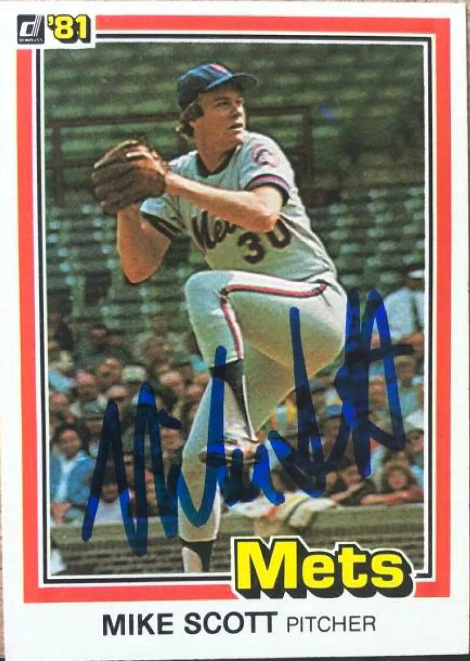 Mike Scott Signed 1981 Donruss Baseball Card - New York Mets