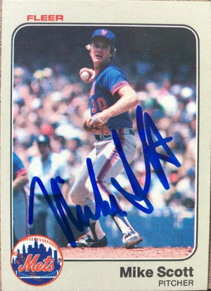 Mike Scott Signed 1983 Fleer Baseball Card - New York Mets