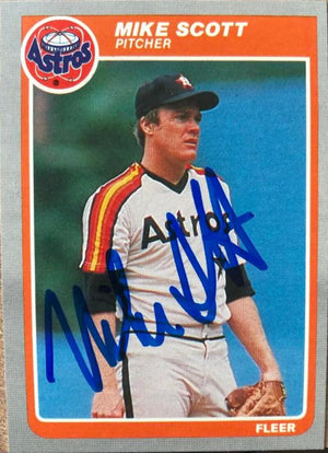 Mike Scott Signed 1985 Fleer Baseball Card - Houston Astros