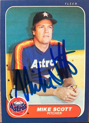 Mike Scott Signed 1986 Fleer Baseball Card - Houston Astros