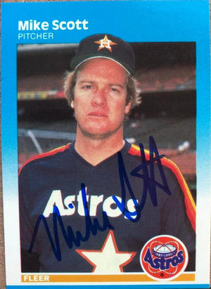 Mike Scott Signed 1987 Fleer Baseball Card - Houston Astros #68