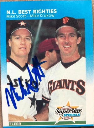 Mike Scott Signed 1987 Fleer Baseball Card - Houston Astros #630