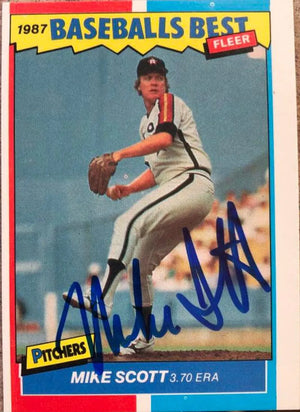 Mike Scott Signed 1987 Fleer Baseball's Best Baseball Card - Houston Astros