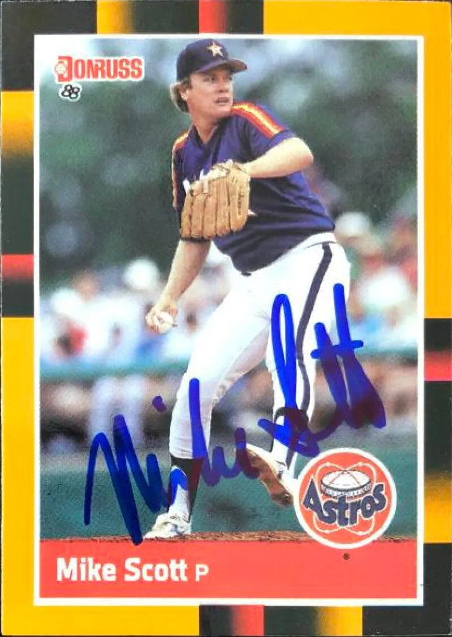 Mike Scott Signed 1988 Donruss Baseball's Best Baseball Card - Houston Astros