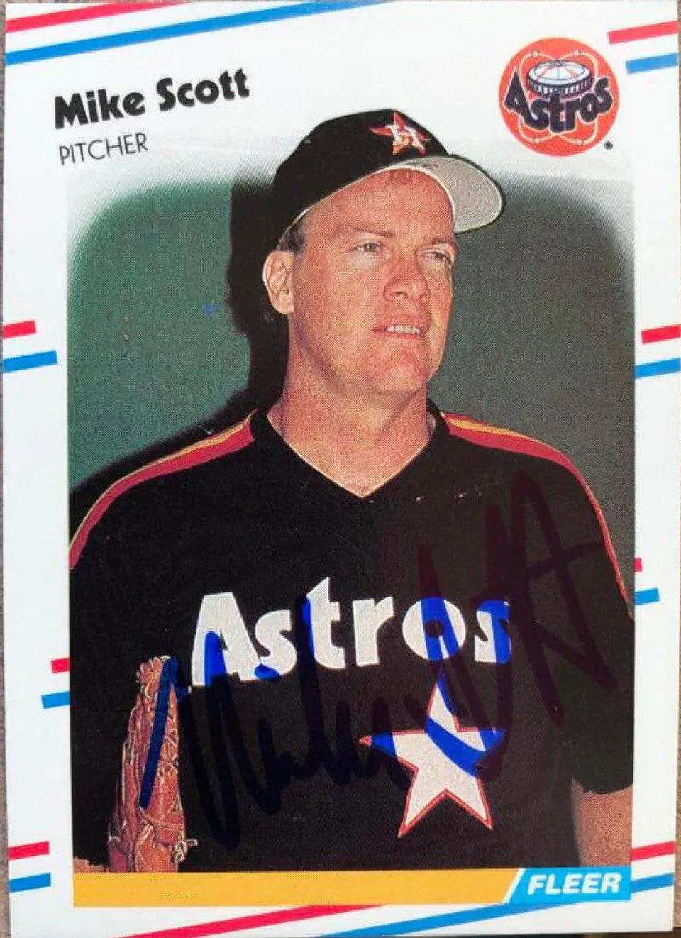 Mike Scott Signed 1988 Fleer Baseball Card - Houston Astros #456