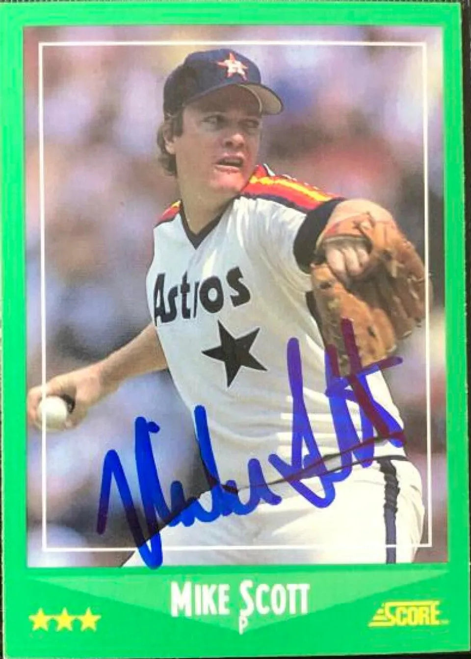 Mike Scott Signed 1988 Score Baseball Card - Houston Astros