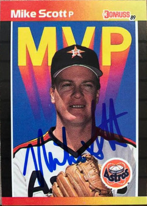 Mike Scott Signed 1989 Donruss Bonus MVPs Baseball Card - Houston Astros