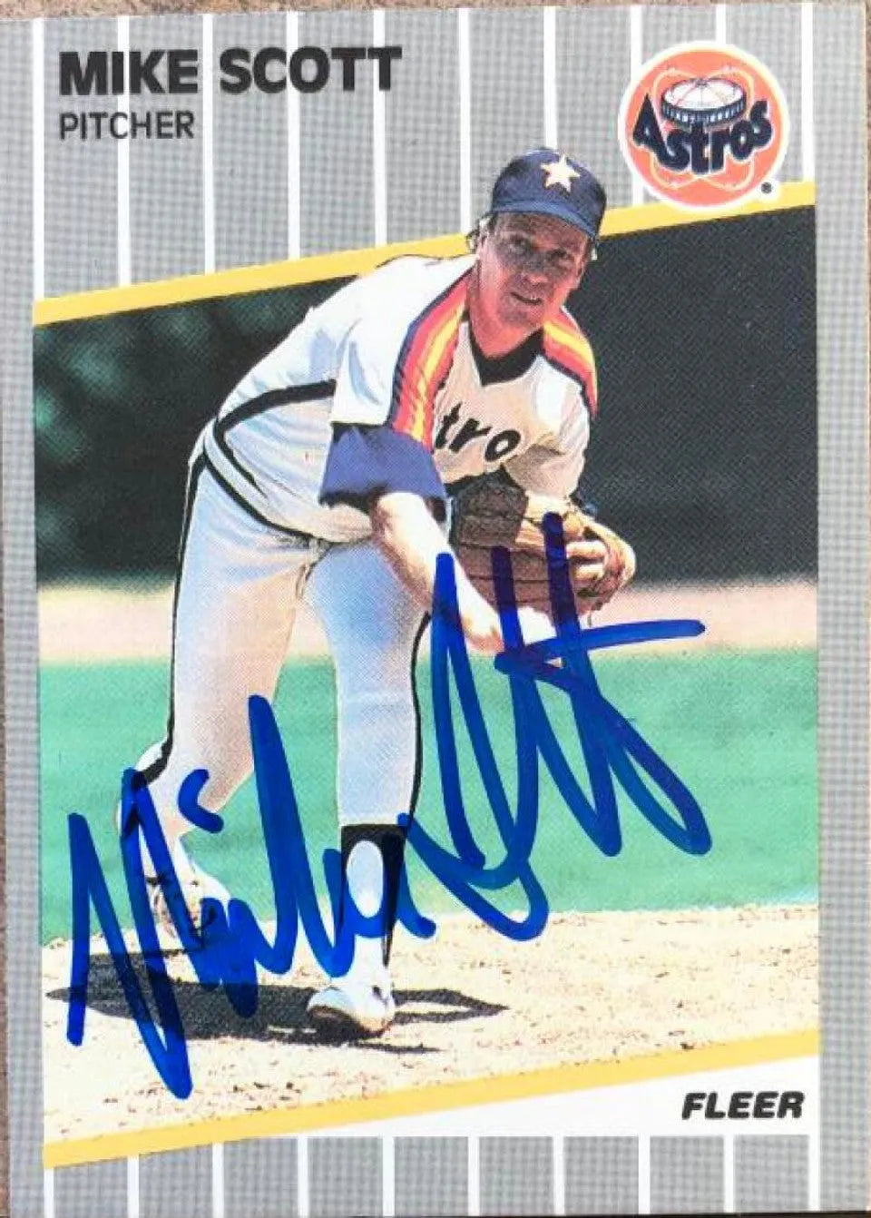 Mike Scott Signed 1989 Fleer Baseball Card - Houston Astros